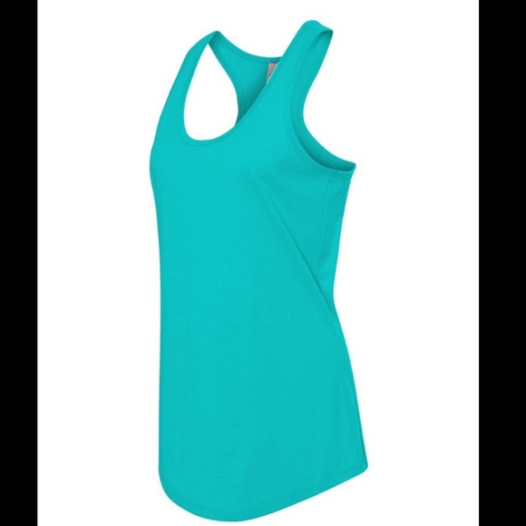 NWOT Tahiti Blue Racerback Tank Top - Picture 2 of 3